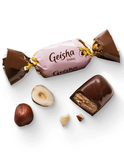 Fazer Geisha Dark Chocolate with Hazelnut Filling Candy